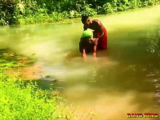 Fucking African Whore in Stream with Monster Cock.