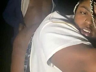 sexy bbw milf sucks dick and gets fucked in dark forest