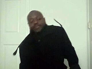 Arm stretching exercise mimicking masturbation movements intensely