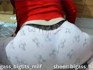 Bbw masturbates pussy in pajamas during cleaning.