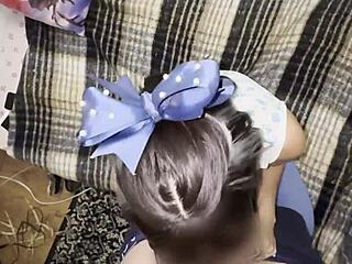 homemade video of a skinny mexican latina student exploring her first experiences