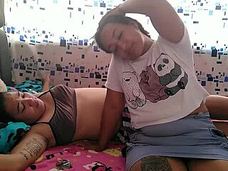 Stepsister Touches And Kisses Pussy