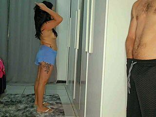 stepdaughter leaves door open after shower, i can't resist her hard tits and ass