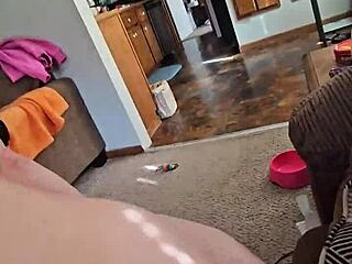 Stepsister rides neighbor's big cock cowgirl style and swallows cum