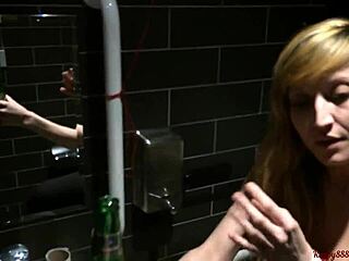 Blonde Sucks Monster Cock In Public Toilet