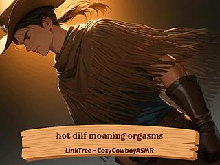 Hot dilf moans during multiple orgasms with boyfriend, his body shaking in pleasure.