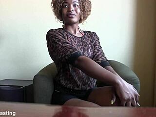 Black milf feels deep emotion as big white cock fucks her ass