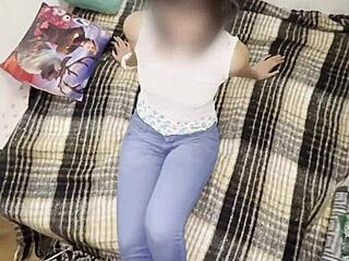 homemade video of a skinny mexican latina student exploring her first experiences