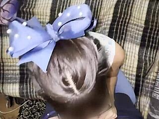 homemade video of a skinny mexican latina student exploring her first experiences