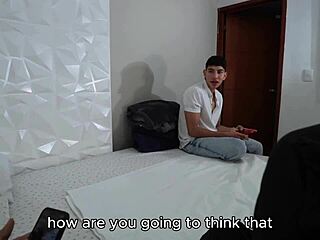 Latina With Perfect Figure Enjoys Attention From Two Bodybuilders At The Party.