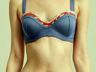 Lingerie models showcase flower panties with cute barefoot poses