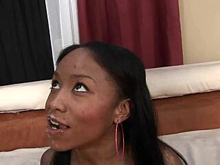 She deepthroats that monster cock without suspicion in shaved pussy solo tease