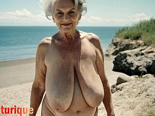 Busty vintage classy grandmother huge saggy tits granny plump fat natural tits