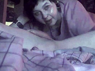 hidden camera captures intense blowjob leading to explosive cumshot on webcam