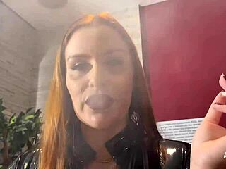 Humiliating small cock slave with burning tongue domination