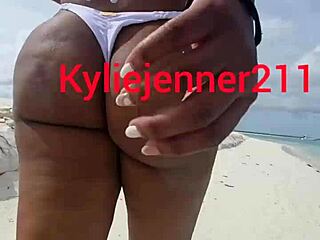 Latina Ebony Followed on Beach for Rough Anal in Public