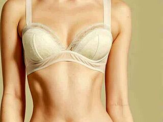 Lingerie models showcase flower panties with cute barefoot poses