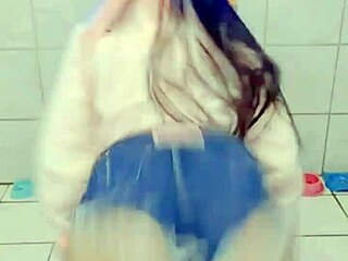 Skinny petite egirl dancing with small tits and big ass