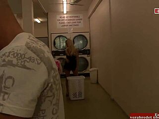 Blonde MILF with big tits picked up for cumshot in mouth!