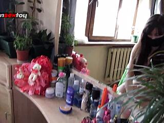 getting ready for hardcore cosplay party do you like my naughty look in uniform with fishnets and heels