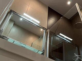 A hot Brazilian blonde college girl arrives for a lingerie shoot, prepares in the bathroom, and ends up in a porn casting session