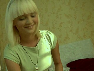 Fucking Blonde Teen 18+ Hard at Bed with Big Cock in Doggystyle and Cowgirl