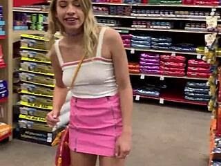 Petite Teen 18+ Slut Khloe Kapri Sucking Cock POV Public Exposure