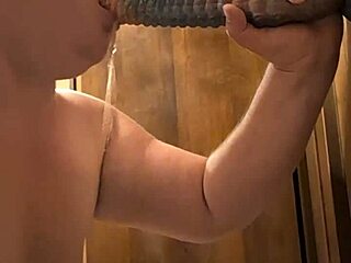 watch the bbw gag on that monster dildo?