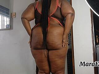 sexy ebony nigerian milf in lingerie doing laundry - mara exotic