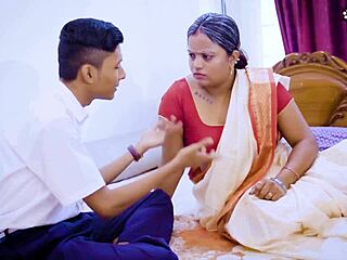 so this desi indian horny grandson goes wild fucking grandma hard and cums in her mouth with hindi audio