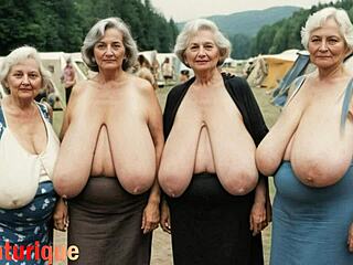 Busty vintage classy grandmother huge saggy tits granny plump fat natural tits