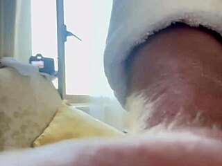 Stroking my big hairy cock in the hotel room, window wide open for any neighbors to see my muscular body and tan lines.