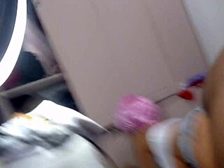 Whoa, check out this hot babe with a stunning ass loving tight shorts and wild toy play!