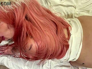 Straight-Jacket Pink Hair Babe In Missionary With Natural Tits Close Up