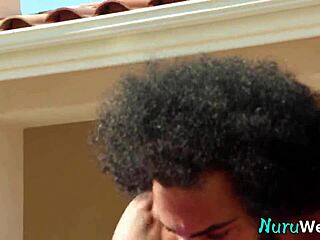 Blonde Teen Pours Nuru Gel On Naked Big Tits Body For Sexy Massage Fucking