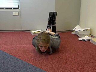 teen violet haze tried selling a house but ended up bound and gagged in deepthroat bondage