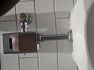 Bold Ebony Granny Pissing Wildly at Highway Rest Stop