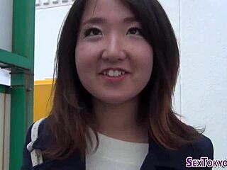 Asian Babe Boldly Flashes Undies in Public Outdoor Voyeur Scene for Thrilling HD Experience