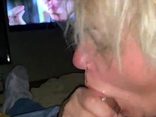 Intense blowjob session featuring a massive monster cock and deepthroat action