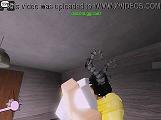 blonde milf gets fucked by monster cock devil in roblox adventure add for more