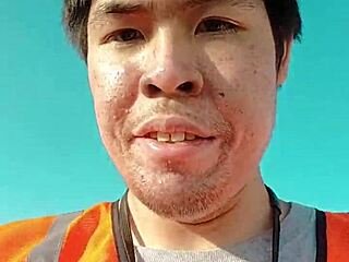 Asian amateur provides descriptive asmr sfw experience while walking about during work in public outdoor setting