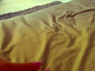 Wife wakes up horny and masturbates in shorts before work