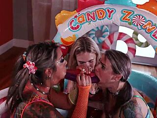 These silly bisexual sluts dive into squirting anal fisting and face fucking fun together.