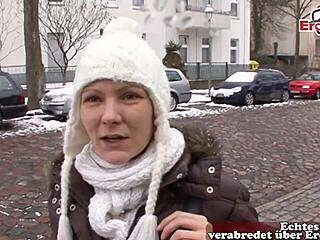 Saxon German Teen 18+ Persuaded on Street for Casting Interview