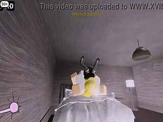 blonde milf gets fucked by monster cock devil in roblox adventure add for more