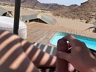 Massive Cumshot Explosion In The Desert