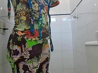 Desi Village Taking Hot Bath For First Time Waiting For Master