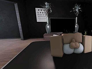 Busty goth friend gets fucked doggystyle and rides cowgirl in Roblox