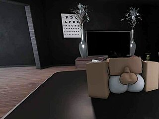 Busty goth friend gets fucked doggystyle and rides cowgirl in Roblox