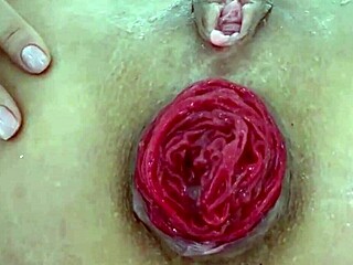 amateur milf explores kinky homemade anal play with destroyed ass gaping and extreme close up prolapse